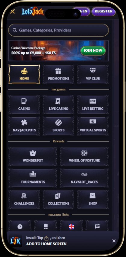 Lolajack casino bonus in United Kingdom